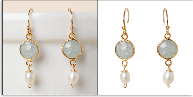 Background removal from earring using clipping path