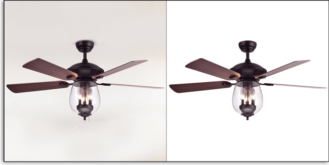 Clipping path applied on fan product photos