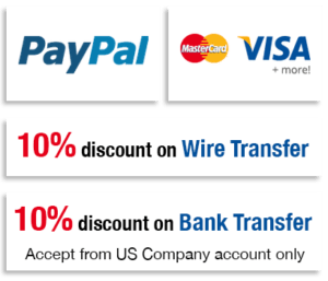 Payment methods and discount on wire-transfer and bank transfer