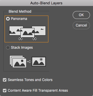 Select Panaroma from blend method