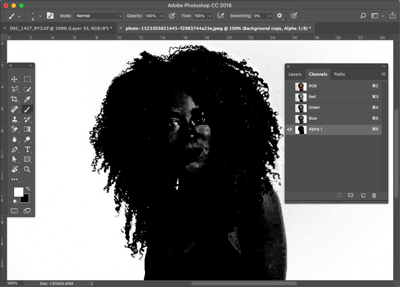 photoshop cc 18 how to make a layer black and white