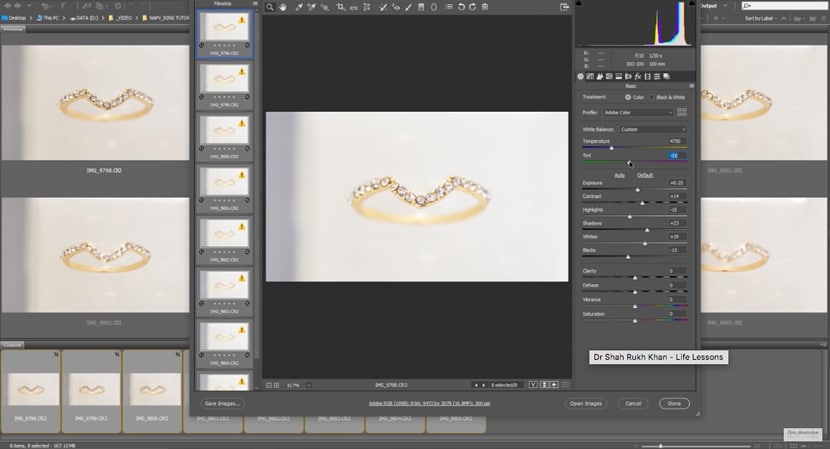 Focus stacking ring image with Photoshop