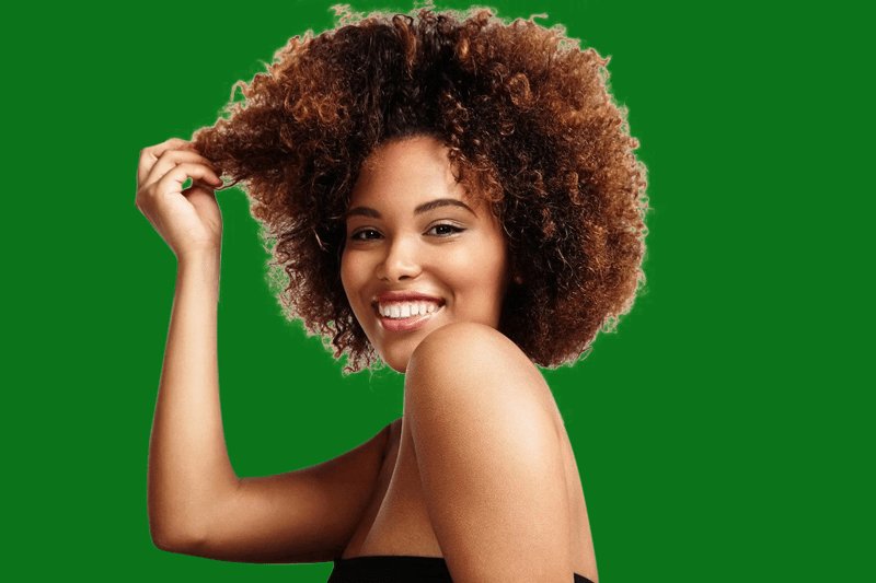 Model image with green background color